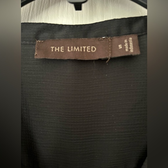 The Limited Black Sheer Long Sleeve Button Down Tie Top Blouse Shirt. Size Small - Picture 3 of 9